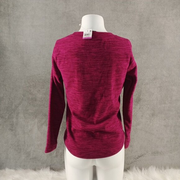 NWT KAREN SCOTT Sports Fleece Hiking Sweatshirt Double Petite Fuchsia Pullover - Picture 7 of 11